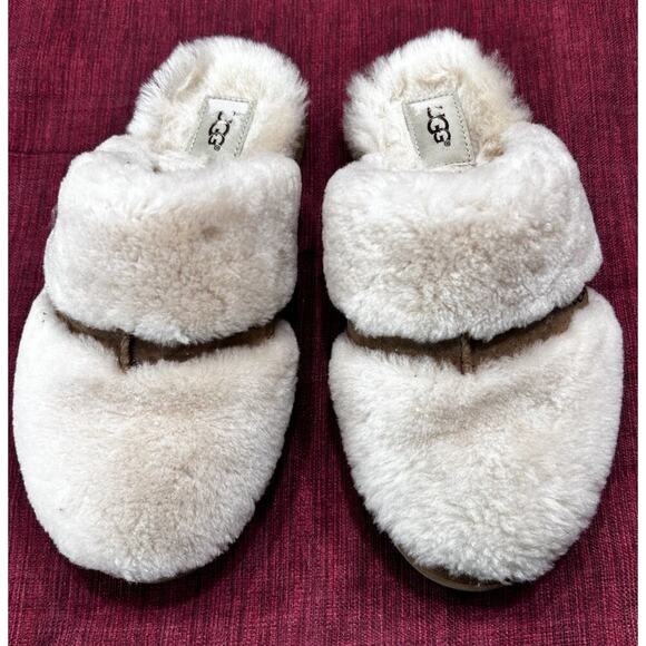 UGG Australia Women's Dalla Sheepskin Slippers Size US 7 EU 38 Cream Natural EUC - Picture 1 of 8